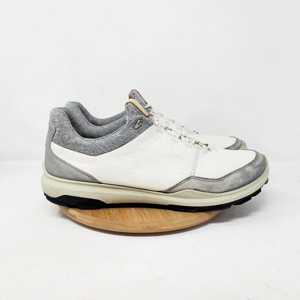ECCO‎ Biom Hybrid 3 Golf Shoes Mens 45 Shoes Grey Yak Leather Waterproof Sneaker